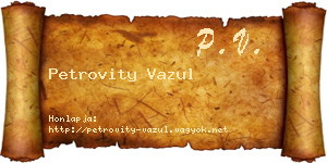 Petrovity Vazul névjegykártya